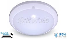 Dome Light MW Sensor 16W LED melegfehér kerek mennyezeti lámpa, fehér