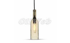 Függesztett Bottle shape lámpatest E14 foglalattal, borostyán üveg