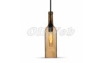   Függesztett Bottle shape lámpatest E14 foglalattal, barna üveg V-TAC