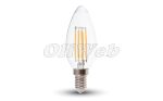   LED fényforrás E14 gyertya COG "izzószálas" 4W hidegfehér V-TAC