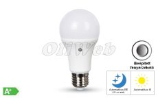 LED fényforrás E27 A60 körte SMART SMD 9W melegfehér, fényérzékelő V-TAC