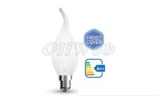LED fényforrás E14 gyertyaláng COG "izzószálas" 4W természetesfehér, opál V-TAC