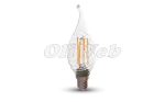   LED fényforrás E14 gyertyaláng csavart COG "izzószálas" 4W melegfehér V-TAC