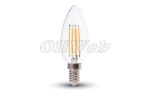   LED fényforrás E14 gyertya COG "izzószálas" 6W természetesfehér V-TAC