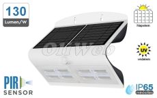 Fali napelemes LED lámpa 7W PIR + akku IP65, fehér V-TAC